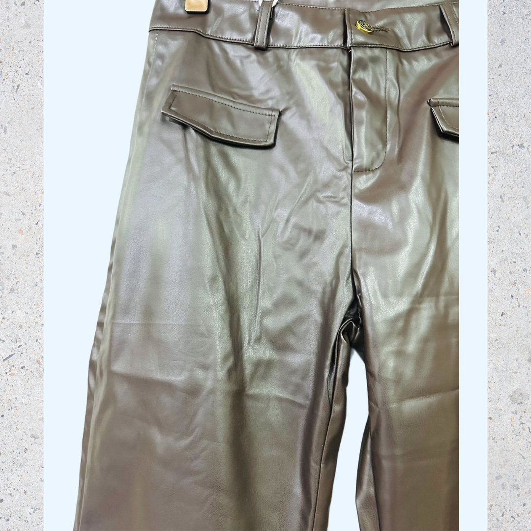  Leather Pant With Chain Belt