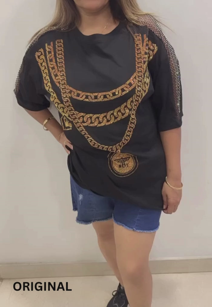 EMBELLISHED GRAPHIC TSHIRT