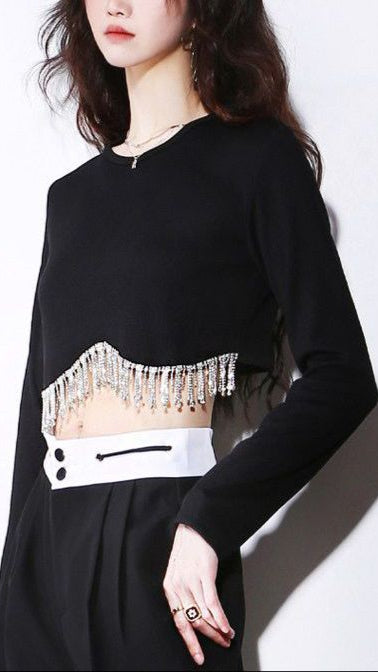 FC  FULL SLEEVE TASSEL TOP